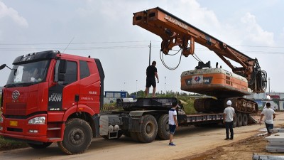 货友汇圆满完成长沙至南宁超高超重旋挖钻机重大件运输任务